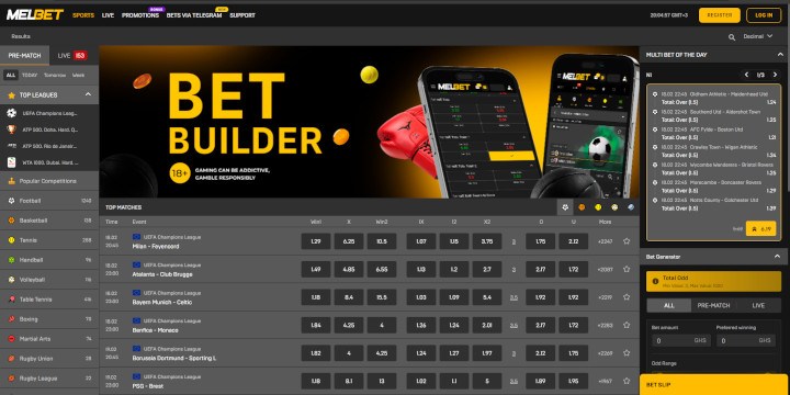 Bet Builder of Melbet Ghana